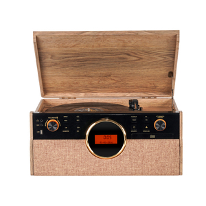 <span class=keywords><strong>Tourne</strong></span>-<span class=keywords><strong>disque</strong></span> vinyle en bois tendance, Hi-Fi, trois vitesses, style rétro, avec lecteur de cassettes – Meilleures ventes - Product Image 2