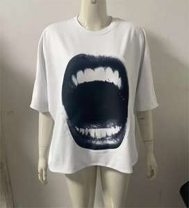 Tshirt a doppio strato con Tshirt a forma di peso massimo su misura con Logo ricamato in stile oversize Casual con stampa <span class=keywords><strong>3D</strong></span> - Product Image 2