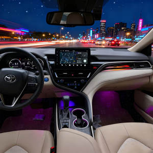 Kit d'éclairage ambiant Rhythm Car RGBIC <span class=keywords><strong>LED</strong></span> Strip Wireless APP Control 64 Colors <span class=keywords><strong>12V</strong></span> Music Sync Couverture complète pour SUV Sedan Truck - Product Image 1