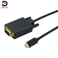 Cable DFX Tipo C a VGA Chapado en Oro de 1.8m (6 pies), 1080P 60Hz, Conversor USB C a VGA para Laptop, PC, MacBook, Monitor, Proyector, TV