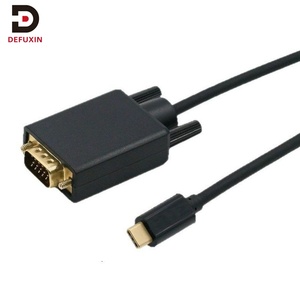 Cable DFX Tipo C a VGA Chapado en Oro de 1.8m (6 pies), 1080P 60Hz, Conversor USB C a VGA para Laptop, PC, <span class=keywords><strong>MacBook</strong></span>, Monitor, Proyector, <span class=keywords><strong>TV</strong></span> - Product Image 1