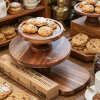 Support à gâteau rond en bois, piédestal pour présentation de desserts, plateforme de service pour événements de boulangerie