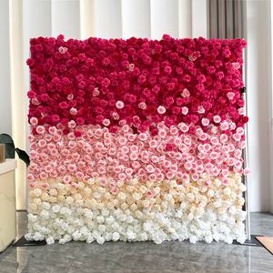 Gradient 5D Fabric Base <b>Flower</b> <b>Wall</b> Backdrop Wedding Decoration Outdoor Event Scene Decor Faux <b>Flower</b> <b>Wall</b> - Product Image 1