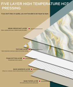 Rouleau d'autocollant mural pour meuble <span class=keywords><strong>TV</strong></span> de luxe moderne imperméable à l'eau rayures en bois peler et coller pour le salon motif géométrique - Product Image 6