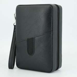 กล่องใส่ซิการ์หนังแท้สุดหรูแบบพกพาสำหรับเดินทาง พร้อมที่จุดไฟแช็กและที่ตัดซิการ์  ตกแต่งด้วยโลโก้แบบนูน  สำหรับซิการ์สองมวน เหมาะสำหรับห้องนั่งเล่น - Product Image 2