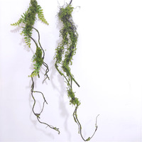 Plantes de fougère artificielles réalistes, fabriquées à la main; buisson de verdure synthétique en plastique pour