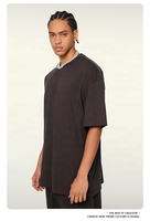 T-shirt uni en coton 100% de 305 g/m², poids lourd, coupe ample, surdimensionné, pour homme, personnalisable avec logo, streetwear