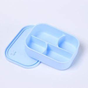 Silicone <b>Lunch</b> <b>Box</b> with Lid 4-<b>Compartment</b> Design for Fat Reduction & Fresh-Keeping Wholesale - Product Image 4