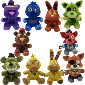 Linda - Brinquedo de pelúcia para raposa, coelho roxo e urso relâmpago, novo FNAF Midnight Bear Duck, brinquedo de pelúcia para crianças