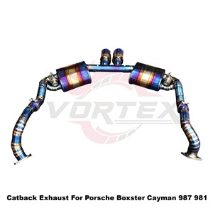 ระบบท่อไอเสียแบบ Catback วาล์วควบคุมเสียง Vortex Blue Burnt Titanium สำหรับ Porsche Boxster Cayman 987.1 987.2 981 ชุดติดตั้งตรงรุ่นพร้อมระบบปรับแต่งเสียง - Product Image 6
