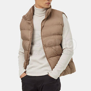 Nueva llegada de los hombres de alta calidad de estilo Casual Puffer chaleco hecho a medida bajo MOQ invierno Nylon Shell tejido de punto de lana Material Logo - Product Image 4