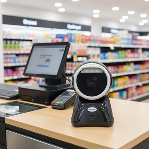 Lecteur de codes-barres omnidirectionnel USB de bureau haute précision <span class=keywords><strong>à</strong></span> scan rapide 1D/2D pour vérificateur de prix en supermarché - Product Image 1