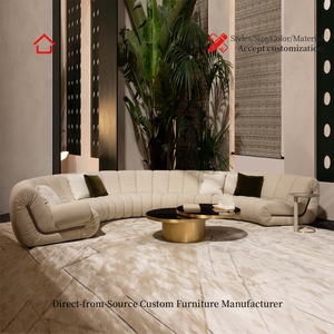 Divano Componibile in Tessuto Personalizzabile, Design Moderno e Minimalista di Lusso, Set Modulare Creativo per Soggiorno, Arredamento Premium - Product Image 4