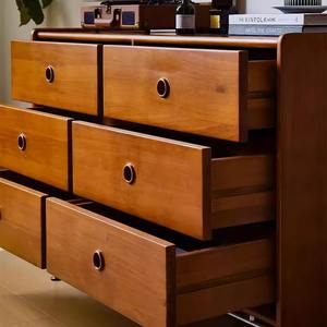 Gabinete de madera maciza de seis cajones vintage moderno <span class=keywords><strong>con</strong></span> diseño de arte del hierro <span class=keywords><strong>Perchero</strong></span> lateral antiguo para dormitorio y sala de estar - Product Image 4