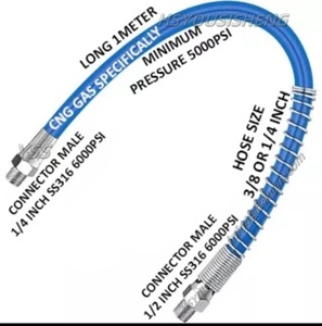 <strong>High</strong> <strong>Pressure</strong> Flexible Stainless Braided Gas <strong>Hose</strong> <strong>Pipe</strong> With <strong>Pvc</strong> Cover Jacket Steel Wire Braid Nylon <strong>Pipe</strong> DN8 280MPA - Product Image 2