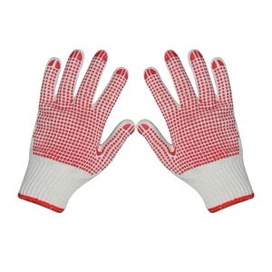 Guantes elásticos de punto con puntos de PVC en la muñeca, suaves, transpirables, sin costuras, para construcción, embalaje, logística y seguridad. - Product Image 1