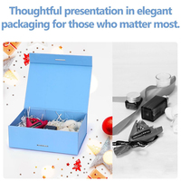 Boîte cadeau en carton pliable magnétique et portable de luxe de grande taille bleue écologique pour cadeaux