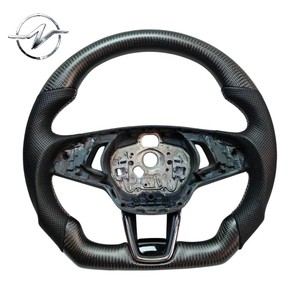 Volant sport léger à 3 branches en cuir et fibre de carbone forgée pour Skoda Octavia RS Sportline VRS Kodiaq Superb - Product Image 2