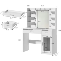 Bureau debout réglable en hauteur sur roulettes avec plateau en bois minimaliste, cadre métallique blanc, idéal pour bureau à domicile, dortoir ou chambre compacte