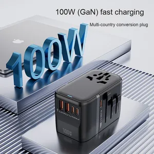 Vente chaude International Universel Multifonctionnel Voyage Chargeur Électrique Adaptateur 100W Puissance De Sortie 15W Type-C Port pour Voyage - Product Image 2