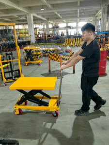 उच्च दक्षता 350 किलोग्राम 500 किलोग्राम 1000 किलोग्राम मैनुअल हाइड्रोलिक लिफ्टर कास्टर कैंची लिफ्ट ट्रॉली मंच - Product Image 5