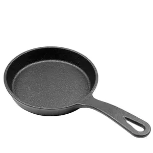 16CM Cast Iron Round Pan Mini Pizza Baking Frying Pan Cast Iron Cookware Set Small Cooking Skillet Sauce Pan