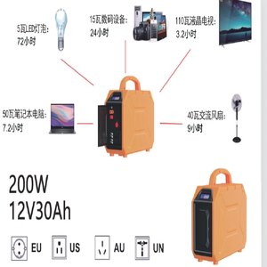 Station d'alimentation portable Eg00Pb 200W 12V30Ah Générateur solaire 220V/110V Onde sinusoïdale pure 4 USB Batterie LiFePO4 Urgence extérieure - Product Image 2