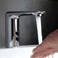 Robinet de lavabo monocommande moderne en laiton chromé avec capteur, mitigeur de haute qualité, en stock