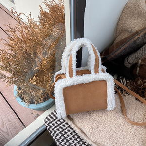 Sac à main en fourrure de daim marron, petit sac à bandoulière en peluche pour femmes, avec boucle magnétique, sangle simple, hiver 2021 - Product Image 1