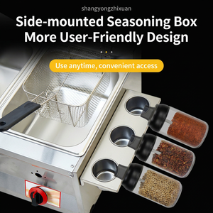 Gas Teppanyaki Double <b>Fryer</b> All In One Multi Function Frying Equipment For Restaurant Street Snack Business - Product Image 5