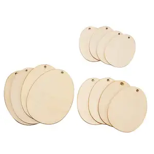 36 Pcs Natural Unfinished Blank Wooden Esster Eggs Wood Craft Wood Slices for DIY Project Home Decoration