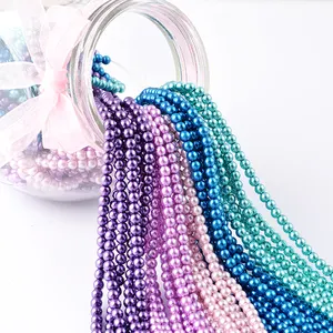 Perles multicolores en verre, pour boucles d'oreilles et collier, perles de 6 — 8mm, vente en gros