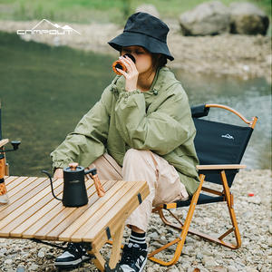 Silla de camping Campout, silla de playa plegable portátil de aleación de aluminio, silla de ocio para exteriores, 54x54x64cm, negra y roja - Product Image 2