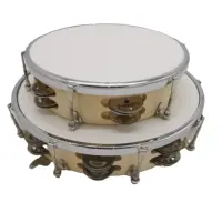 Wooden Tunable Hand Music Tambourine with Tuning Key