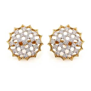 Pendientes de Plata con Baño de Rodio y Racimo Floral, Adornados con Moissanita Brillante, Diseño Elegante y Lujoso para Fiestas, Estilos de Regalo - Product Image 1