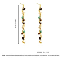 Boucles d'oreilles pendantes longues style Maillard avec chaîne torsadée dorée, perles de coquillages et pierres naturelles, bijoux vintage forêt pour femme