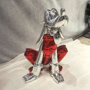 Klassieke hars ambachten cartoon hond beeldje verguld hond bureau decoratie Thanksgiving Kerstcadeaus interieur decoratie accessoires - Product Image 4