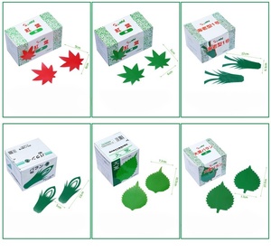 Hoja de Arce Japonesa de Plástico Momiji, Adorno para <span class=keywords><strong>Sushi</strong></span>, Decoración Verde de Cinco Puntas, Plato para Bento y Sashimi, Decoración de Temporada - Product Image 5