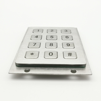 Teclado Metálico Industrial 3X4 Resistente al Agua y a Vandalismo, Personalizado de Fábrica para Terminales de Autoservicio y Consulta ATM, Venta al Por Mayor