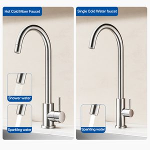 <span class=keywords><strong>Robinet</strong></span> de cuisine moderne en acier inoxydable 304, mélangeur eau chaude et froide, <span class=keywords><strong>robinet</strong></span> d'eau froide unique, <span class=keywords><strong>robinet</strong></span> de salle de bain à col de cygne rotatif - Product Image 3