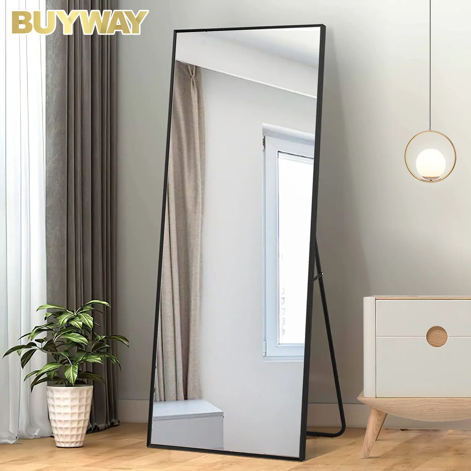 Aluminum Frame Living Room Bedroom Wall Spiegel Big Large Standing Espejos Dressing Decor Gold Full Body Length Floor Mirror
