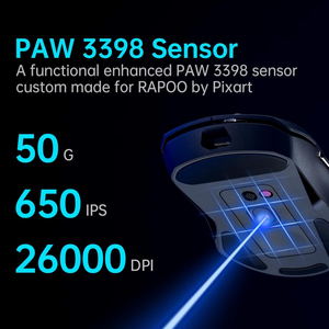 ราปู VT9Pro <span class=keywords><strong>เมาส์</strong></span>เกมมิ่งไร้<span class=keywords><strong>สาย</strong></span> 2.4Ghz 26000 DPI 68g PAW 3398 เซ็นเซอร์ไฟ LED แบ็คไลท์ปุ่มตั้งโปรแกรมได้การออกแบบตามหลักสรีรศาสตร์ 160 - Product Image 2