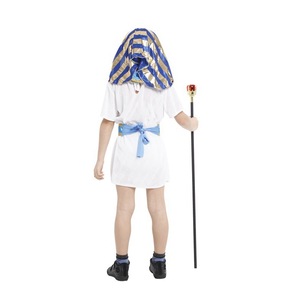 Costume da Faraone Egiziano per Bambini, Bestseller per Halloween e Carnevale - Poliestere Blu e Bianco - Product Image 5