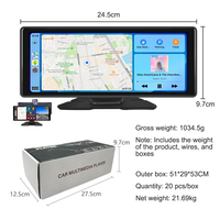 Monitor Inalámbrico de 10.26'' con Carplay y Android Auto, Dash Cam Frontal Portátil, Cámara Trasera y Autoestéreo