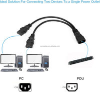 Cordon d'alimentation double C13 16a 20a 16awg 14awg 12awg 5ft Y splitter branche C20 à 2