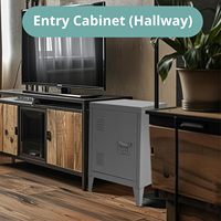 Armoire de rangement moderne en acier JINFENG (portes de placard, 2 compartiments réglables, gris foncé, 30,5x40,5x57,5 cm) pour la maison