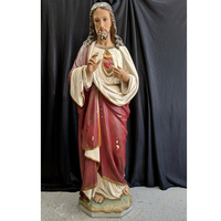 Statue de jésus en résine en fibre de verre, cœur sacré, artisanat religieux catholique décoratif