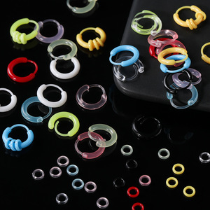 Colorful Transparent Resin <b>Earring</b> Hoops <b>Cuffs</b> DIY Jewelry Accessories For <b>Earring</b> Making Round Plastic Resin Components - Product Image 1