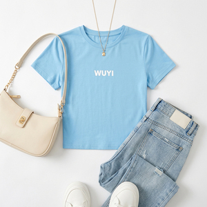 Women's Y2K Baby Tee Slim Fit Cropped T-Shirt Aesthetic Cotton Short Sleeve Summer Top for Gen Z Fashion Streetwear - Product Image 2
