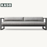 Ensemble de salon de jardin noir pour balcon, résistant à la décoloration et à la protection solaire, mobilier d'extérieur en gros sous marque privée